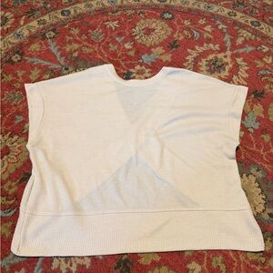 Light Beige Knit Top - Boxy Short Sleeve Sweater